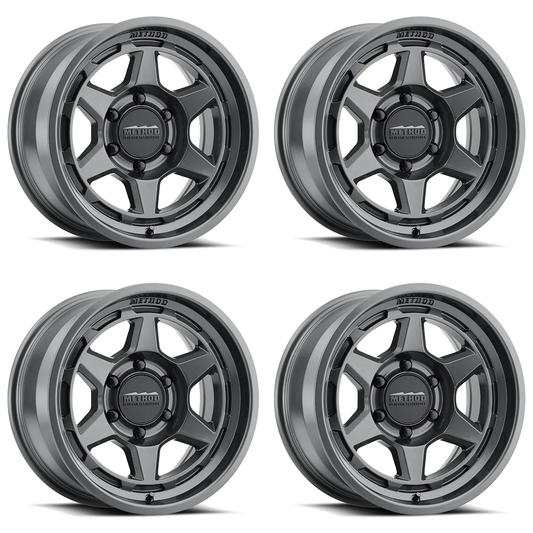 (set of 4) Method MR708 Gloss Titanium | 17x8.5" +0mm | 6x5.5in Wheel