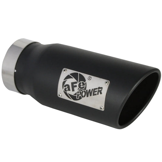 aFe Mach Force-Xp 4x5 Black SS Clamp-On Exhaust Tip | Diesel (49T40501-B12)