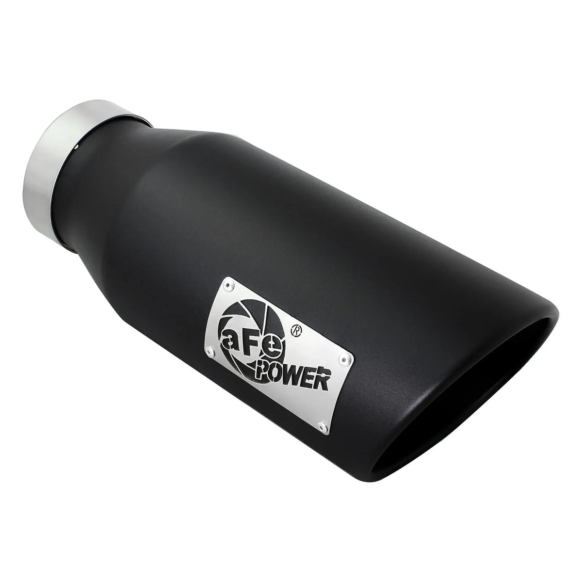 aFe MACH Force-Xp 4in Clamp-On 409 Stainless Steel Black Exhaust Tip Driver Side | (49T40601-B15)