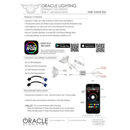 Oracle 7in High Power LED Headlights | Jeep Wrangler (97-07,07-18) (5769-332)