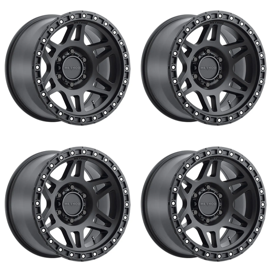 (set of 4) Method MR312 Matte Black | 17x9" -12mm | 6x5.5in Wheel