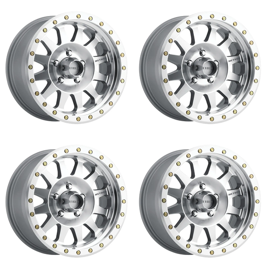 (set of 4) Method MR304 Double Standard Machined | 17x8.5" +0mm | 5x5.5in Wheel