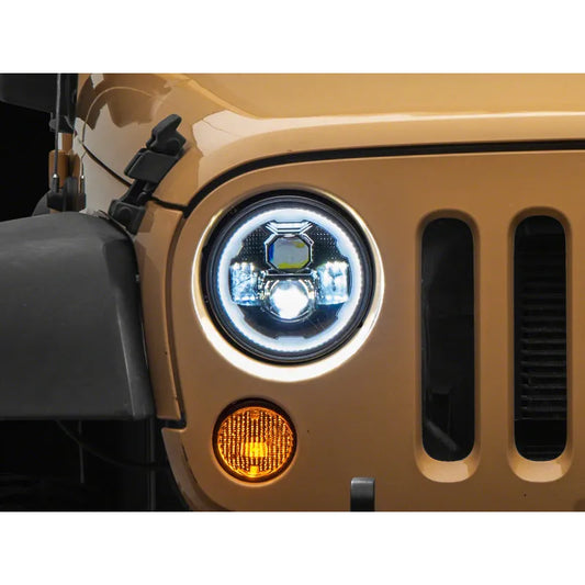 Raxiom 07-18 Jeep JK 7-In LED Headlights w/ DRL | Black Housing (J173078)