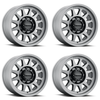 (set of 4) Method MR704-HD Titanium | 17x9" +18mm | 8x6.5in Wheel