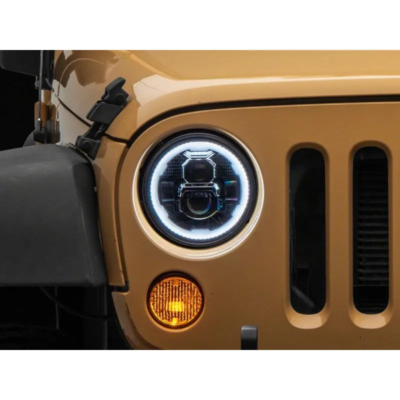 Raxiom 07-18 Jeep JK 7-In LED Headlights w/ DRL | Black Housing (J173078)