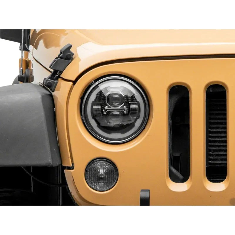 Raxiom 07-18 Jeep JK 7-In LED Headlights w/ DRL | Black Housing (J173078)