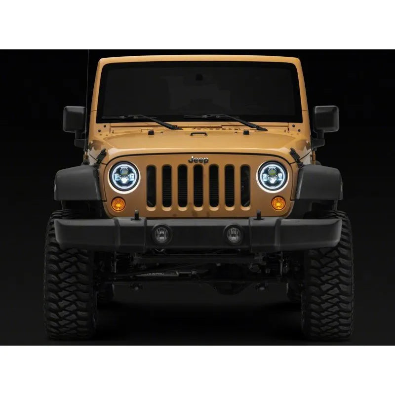 Raxiom 07-18 Jeep JK 7-In LED Headlights w/ DRL | Black Housing (J173078)