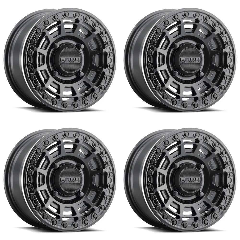 (set of 4) Method MR415 UTV Beadlock Double Black | 15x7" +38mm | 5x4.5in Wheel