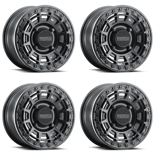 (set of 4) Method MR415 UTV Beadlock Double Black | 15x7" +38mm | 5x4.5in Wheel