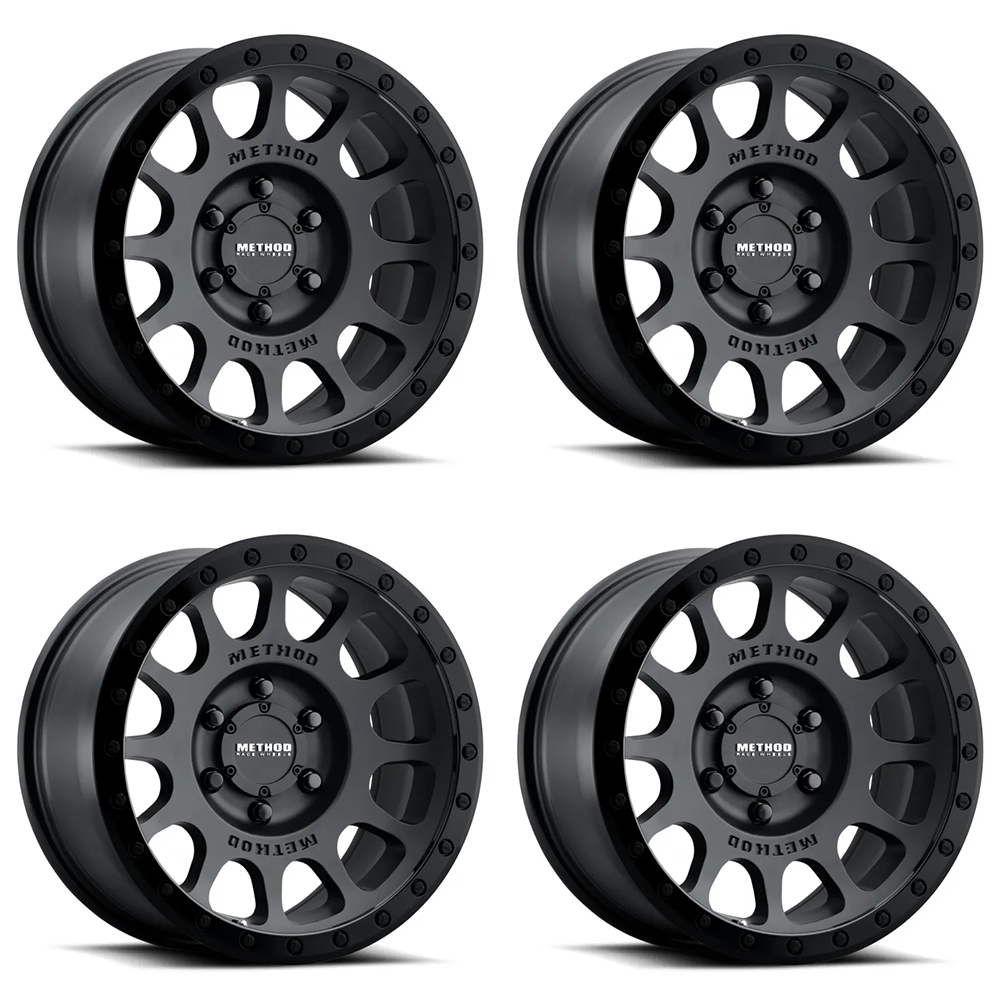 (set of 4) Method MR305 NV Double Black | 17x8.5" +25mm | 6x5.5in Wheel