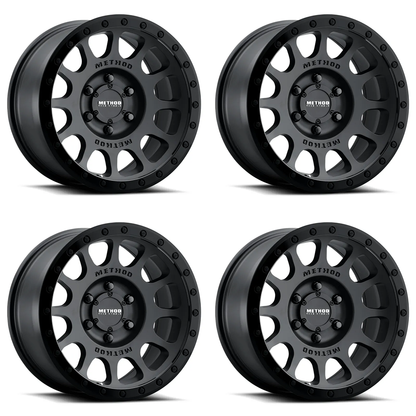 (set of 4) Method MR305 NV Double Black | 17x8.5" +25mm | 6x5.5in Wheel