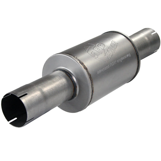 aFe MACH Force-Xp Aluminized Steel Muffler 4" ID In/Out 8" Dia x 12" L | (49-91014)