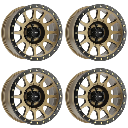 (set of 4) Method MR305 NV Bronze - Matte Black Lip | 18x9" +0mm | 6x5.5in Wheel