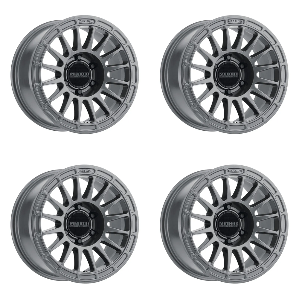 (set of 4) Method MR314 Gloss Titanium | 17x8.5" +0mm | 6x5.5in Wheel