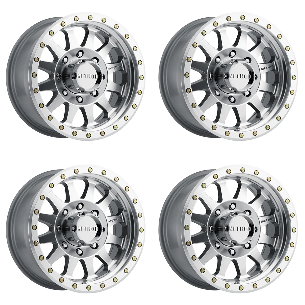 (set of 4) Method MR304 Double Standard Machined | 17x8.5" +0mm | 8x6.5in Wheel
