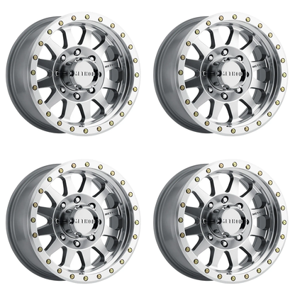 (set of 4) Method MR304 Double Standard Machined | 17x8.5" +0mm | 8x6.5in Wheel