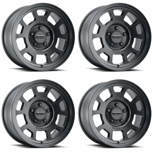 (set of 4) Method MR705 Matte Black | 18x9" +18mm | 6x5.5in Wheel