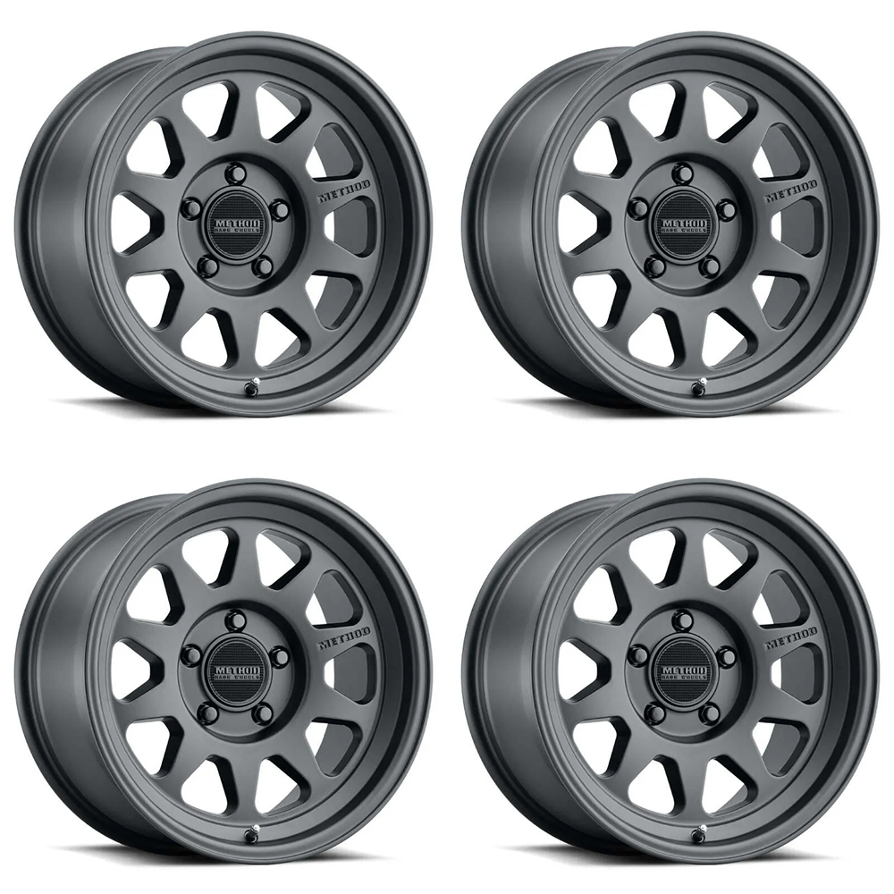 (set of 4) Method MR316 Matte Black | 17x8" +25mm | 6x5.5in Wheel