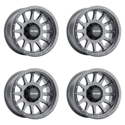 (set of 4) Method MR605 NV Gloss Titanium | 20x10" -24mm | 8x6.5in Wheel