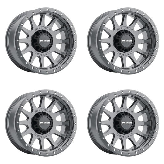 (set of 4) Method MR605 NV Gloss Titanium | 20x10" -24mm | 8x6.5in Wheel