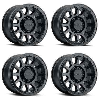(set of 4) Method MR709-HD Matte Black | 18x9" +12mm | 8x180mm Wheel