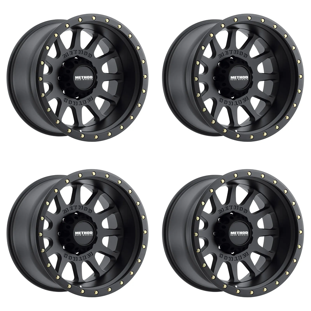 (set of 4) Method MR605 NV Matte Black | 20x9" -12mm | 8x170mm Wheel