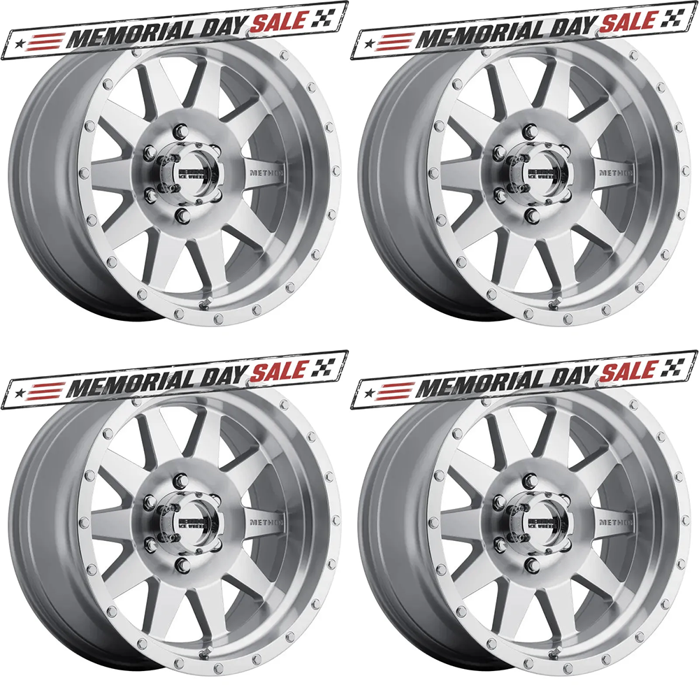 (set of 4) Method MR301 The Standard Machined | 17x8.5" +0mm | 6x5.5in Wheel