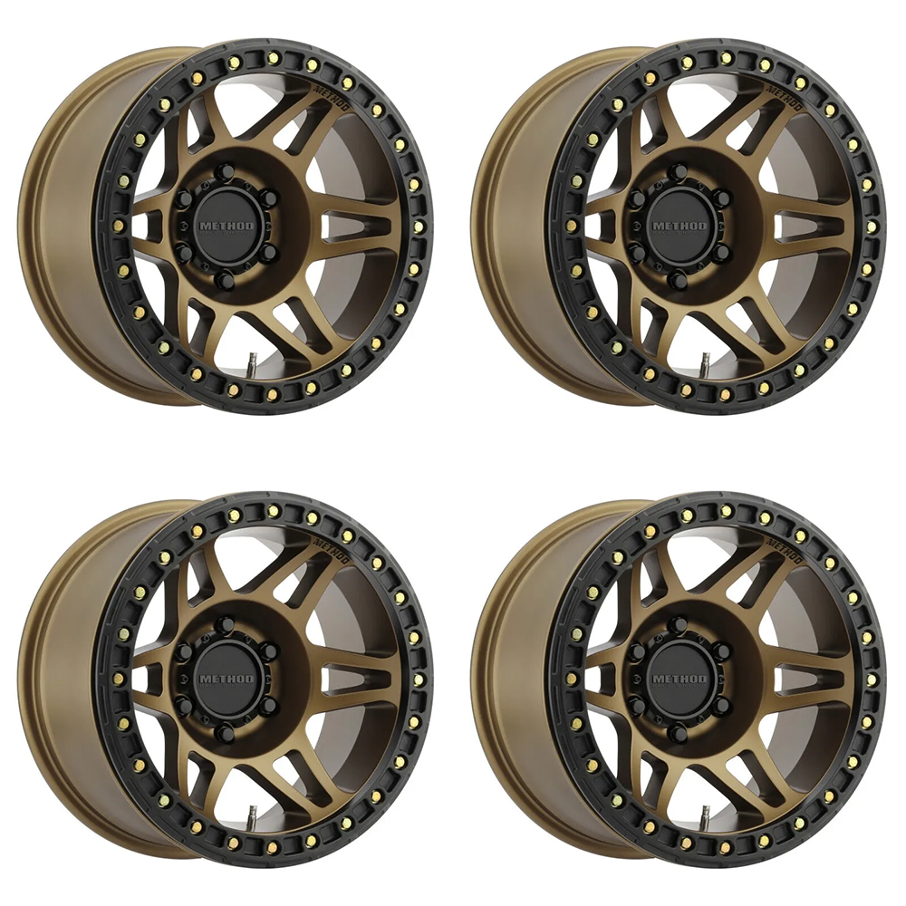 (set of 4) Method MR106 Beadlock Bronze | 17x9" -44mm | 6x5.5in Wheel