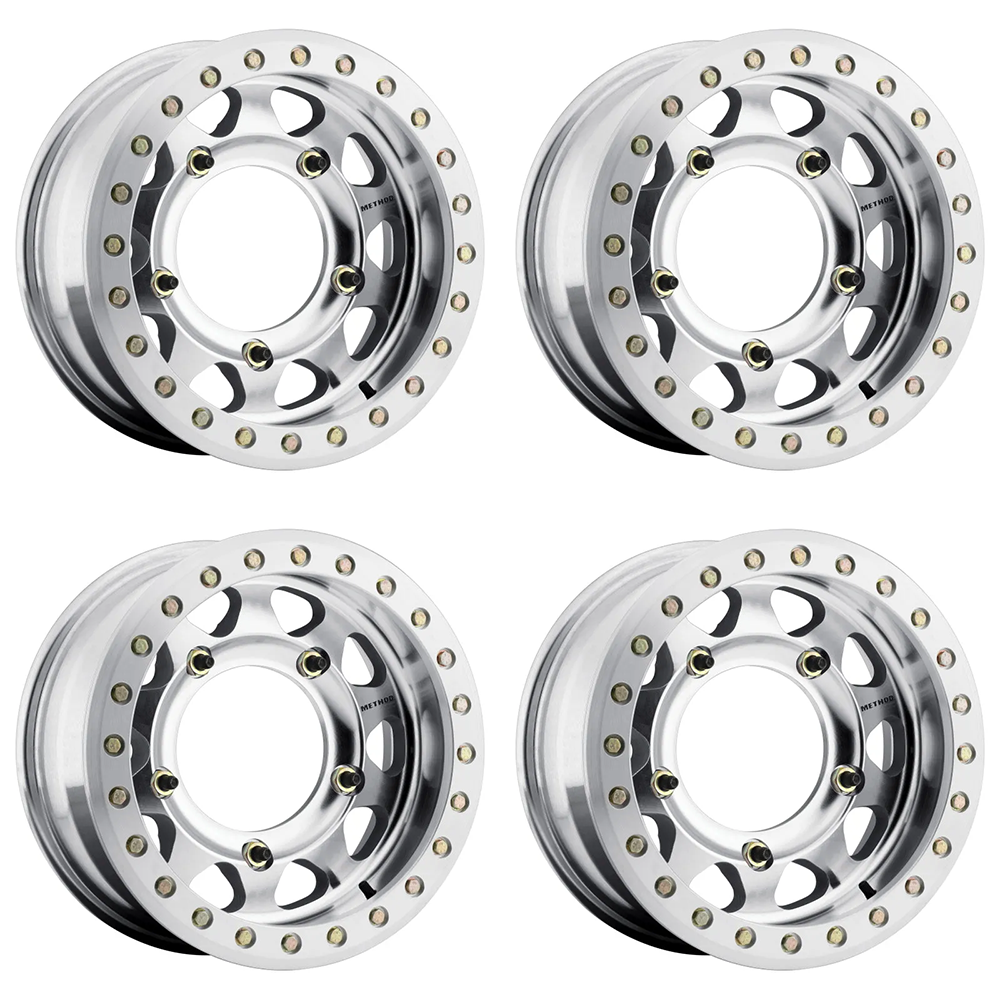 (set of 4) Method MR101 Buggy Beadlock Machined - Raw | 15x5.5" -20mm | 5x205mm Wheel