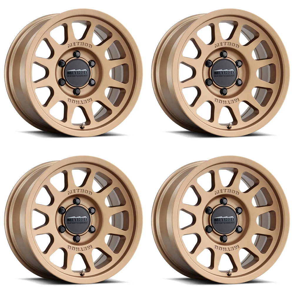 (set of 4) Method MR703 Bronze | 17x9" -12mm | 8x6.5in Wheel