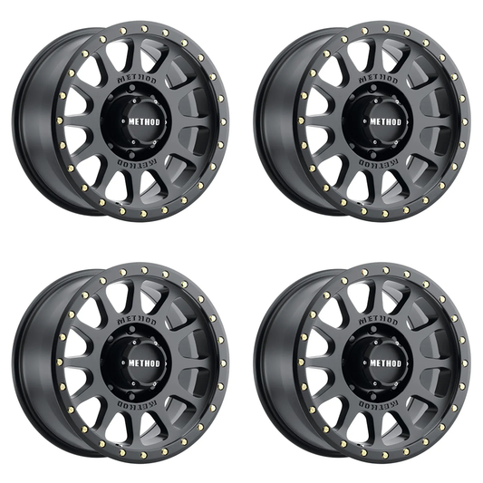 (set of 4) Method MR305 NV Matte Black | 17x8.5" +0mm | 8x170mm Wheel