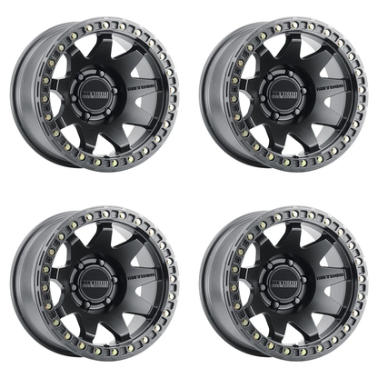 (set of 4) Method MR108 Beadlock Matte Black | 17x9" -44mm | 6x5.5in Wheel