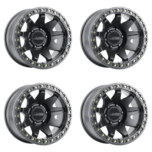 (set of 4) Method MR108 Beadlock Matte Black | 17x9" -44mm | 6x5.5in Wheel