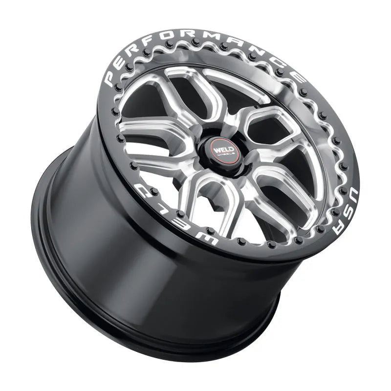 Weld Laguna Drag Gloss Black Milled | 17x10" +30mm | 5x115mm Wheel