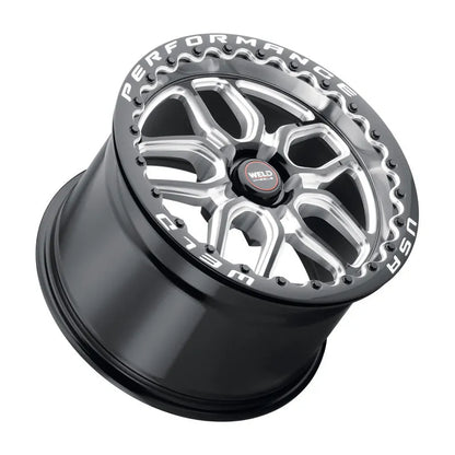 Weld Laguna Drag Gloss Black Milled | 17x10" +30mm | 5x115mm Wheel