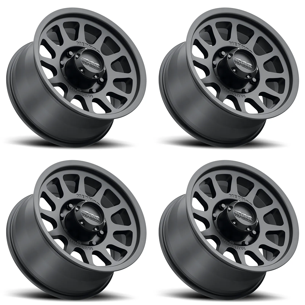 (set of 4) Method MR703 Matte Black | 17x8.5" +0mm | 8x170mm Wheel