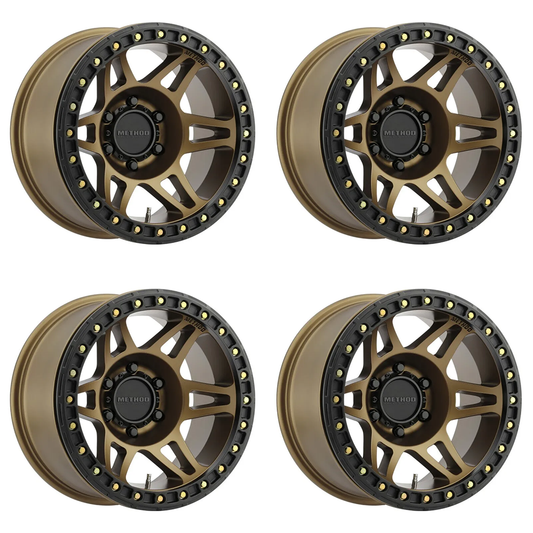 (set of 4) Method MR106 Beadlock Bronze | 17x9" -44mm | 5x5in Wheel