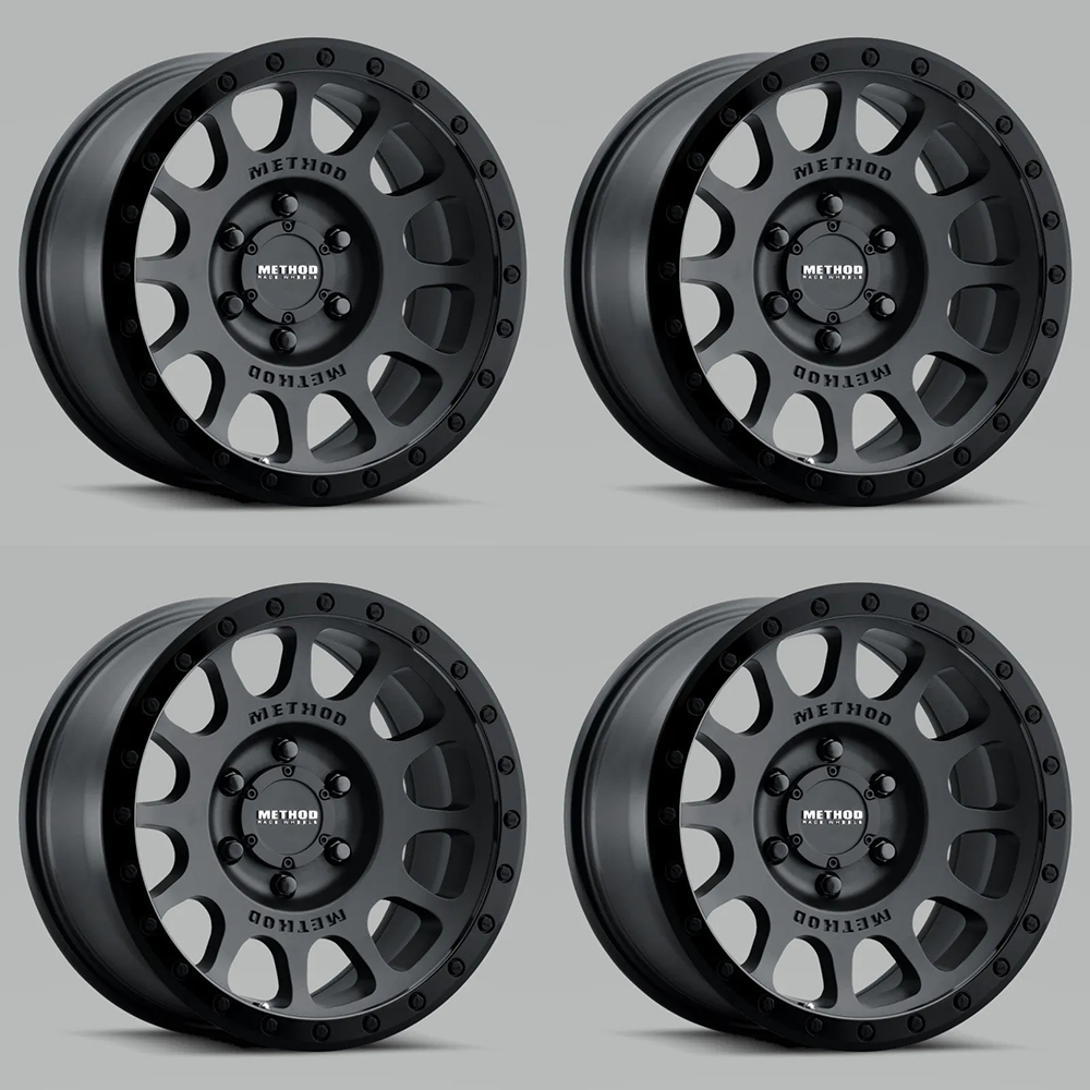 (set of 4) Method MR305 NV Double Black | 17x8.5" +0mm | 5x5in Wheel