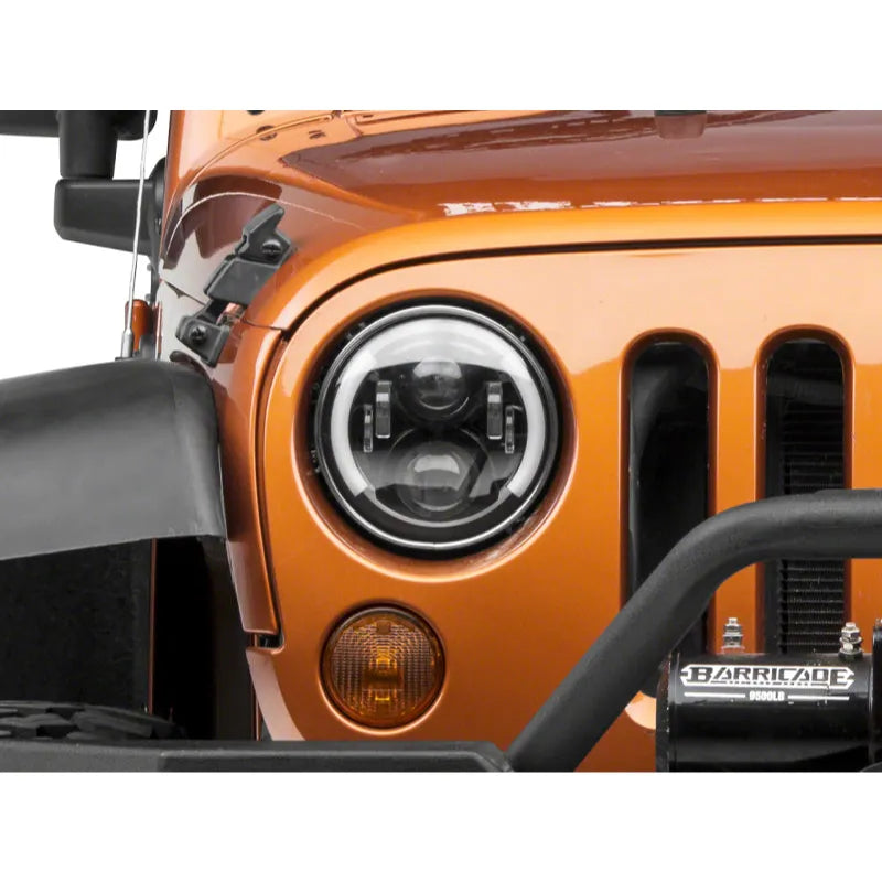 Raxiom 97-18 Jeep Wrangler 6-LED Headlights w/ Halo | TJ & JK (J135442)