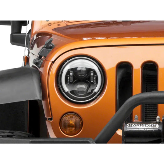 Raxiom 97-18 Jeep Wrangler 6-LED Headlights w/ Halo | TJ & JK (J135442)
