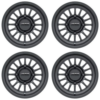 (set of 4) Method MR411 UTV Bead Grip Matte Black | 15x7" +13mm | 4x156mm Wheel