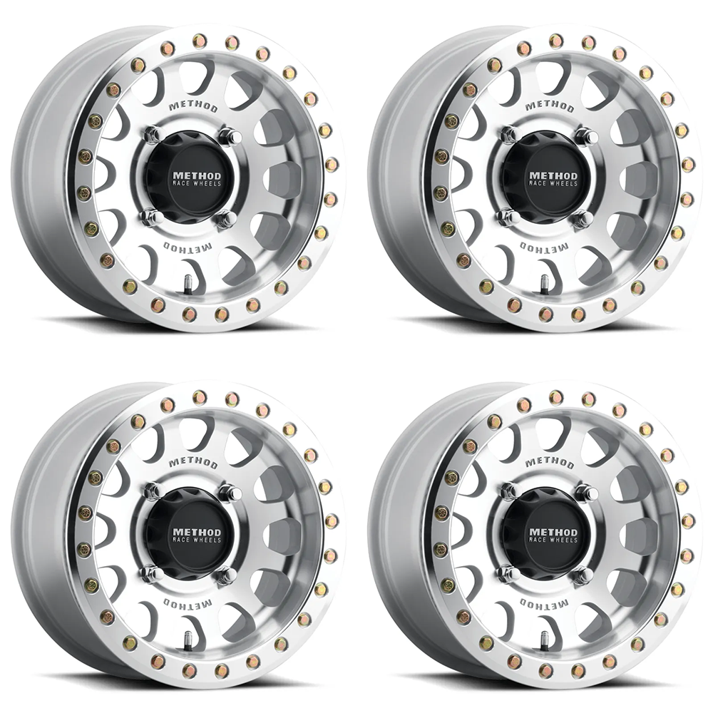 (set of 4) Method MR401 UTV Beadlock Machined - Raw | 15x7" +38mm | 6x5.5in Wheel