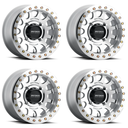 (set of 4) Method MR401 UTV Beadlock Machined - Raw | 15x7" +38mm | 6x5.5in Wheel