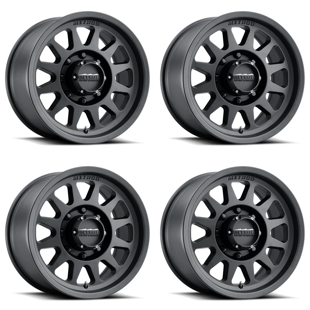 (set of 4) Method MR704-HD Matte Black | 17x9" +18mm | 8x170mm Wheel