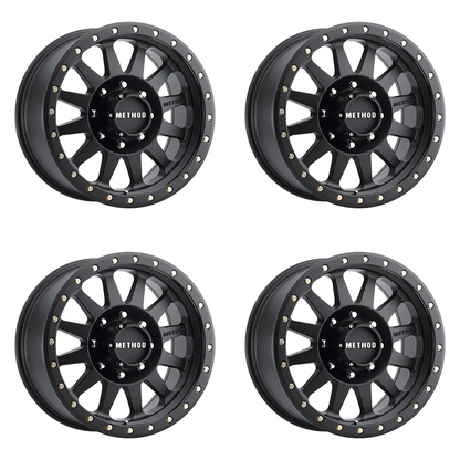 (set of 4) Method MR304 Double Standard Matte Black | 17x8.5" +0mm | 8x170mm Wheel
