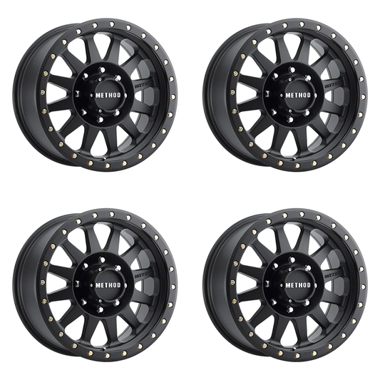 (set of 4) Method MR304 Double Standard Matte Black | 17x8.5" +0mm | 8x170mm Wheel