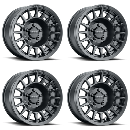 (set of 4) Method MR707 Matte Black | 17x7.5" +50mm | 6x130mm Wheel