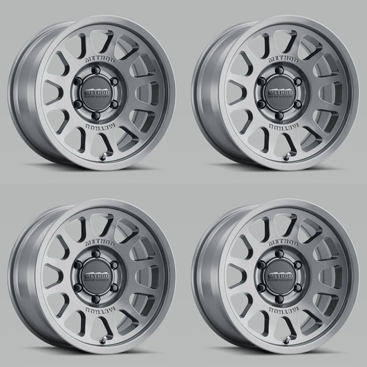 (set of 4) Method MR703 Gloss Titanium | 17x8.5" +0mm | 5x5in Wheel