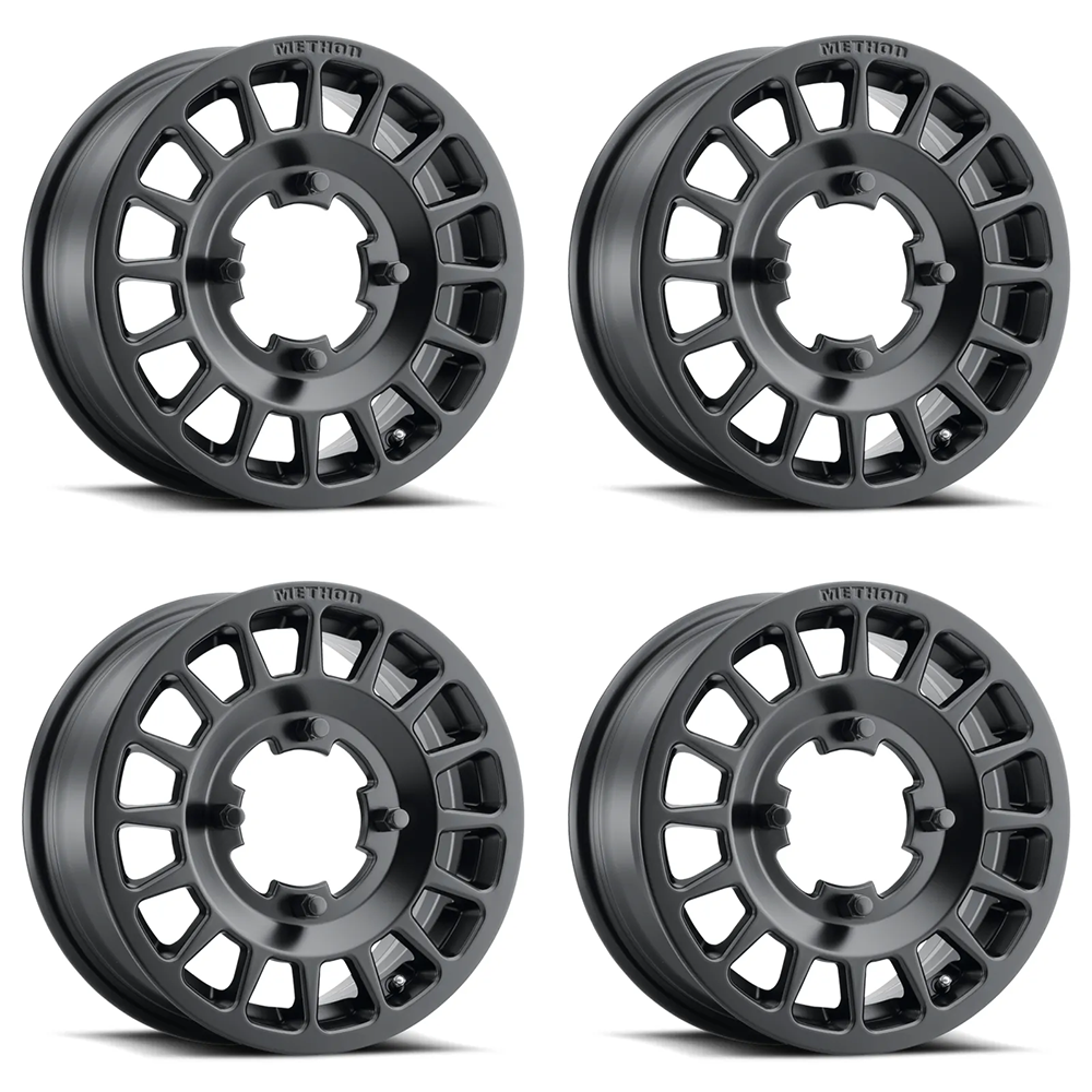 (set of 4) Method MR407 UTV Bead Grip Matte Black | 15x6" +51mm | 6x5.5in Wheel