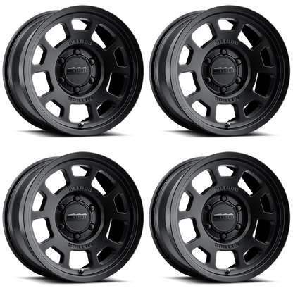 (set of 4) Method MR705 Matte Black | 17x8.5" +0mm | 5x5in Wheel